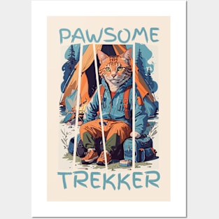 Pawsome Trekker Cat Posters and Art